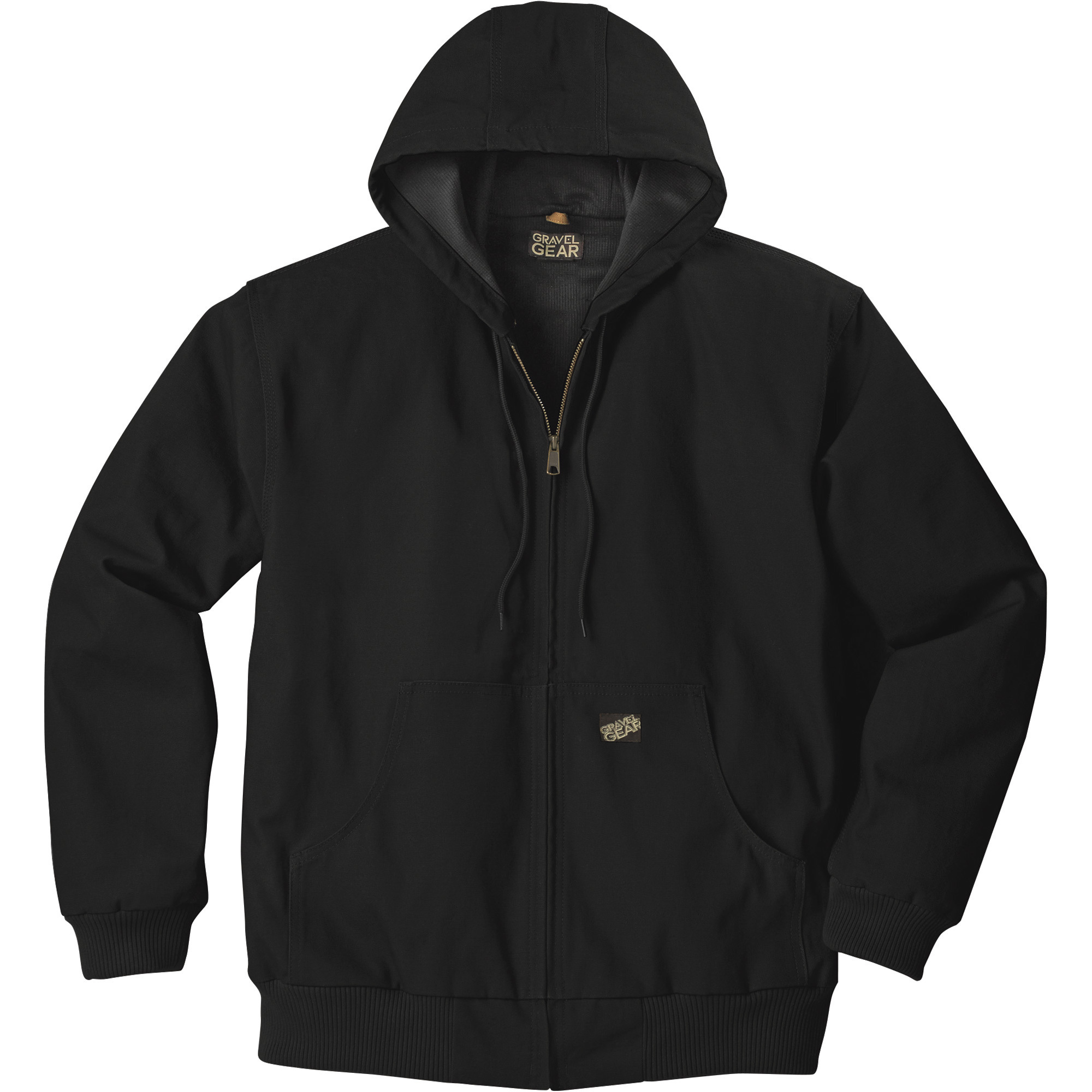 Gravel Gear Men's Hooded Thermal-Lined Duck Work Jacket with Teflon Fabric Protector